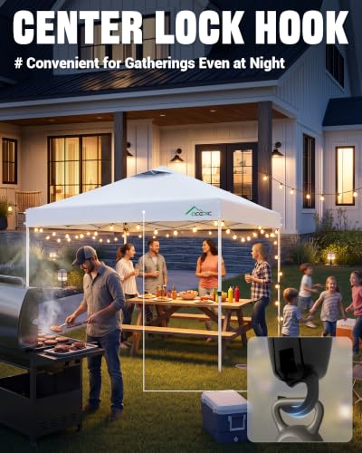 Acepic White 10x10 Pop Up Canopy Tent with Easy Setup & Waterproof Fabric