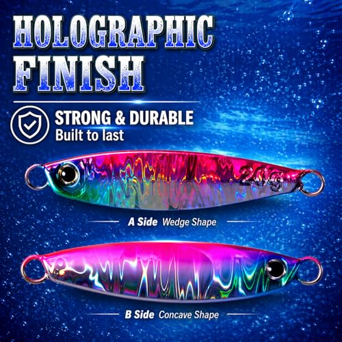 2.16-inch Metal Jig Fishing Lures Set with Box - 0.53oz, For Bass & Trout