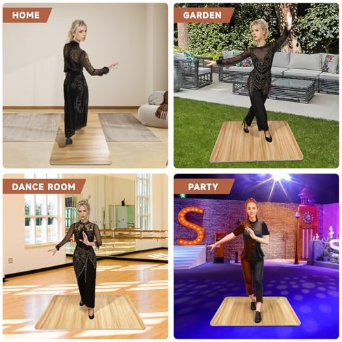 Wood Portable Tap Dance Board 42.2x21.1 Inches - Stable, Impact-Resistant Dance Floor Tiles for Home & Outdoor Practice
