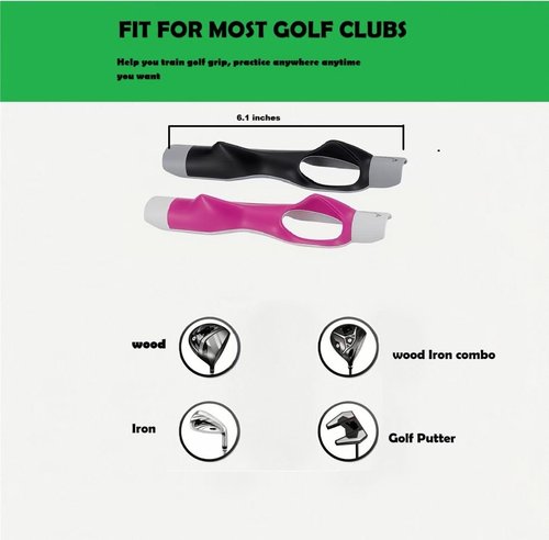 2 Pack Golf Grip Trainer, Golf Club Grip Training Aid Equipment for Beginners Practice Grip Posture (Black+ Navy)