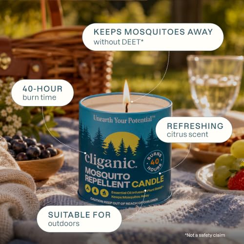 Outdoor Citronella Candle for Mosquito Repellent - 9 oz, DEET-Free, Long-Lasting