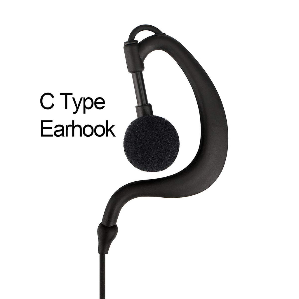 Retevis Case of 10, Two Way Radio Earpiece with Mic Single Wire Earhook Headset for RT22 RT21 RT68 RT68H H777 H777H RT86A RT86S, Compatible with Pxton, Baofeng BF-888S/BF-T26, Kenwood Walkie Talkies