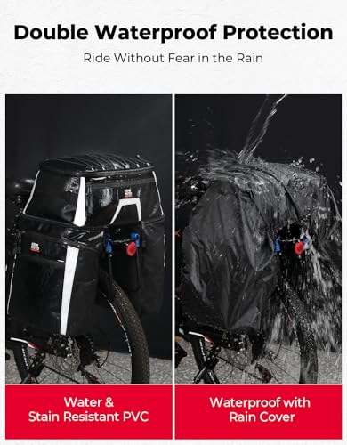 KEMIMOTO Bicycle Panniers Combo 4-in-1 with Cooler Bag Waterproof Rain Cover