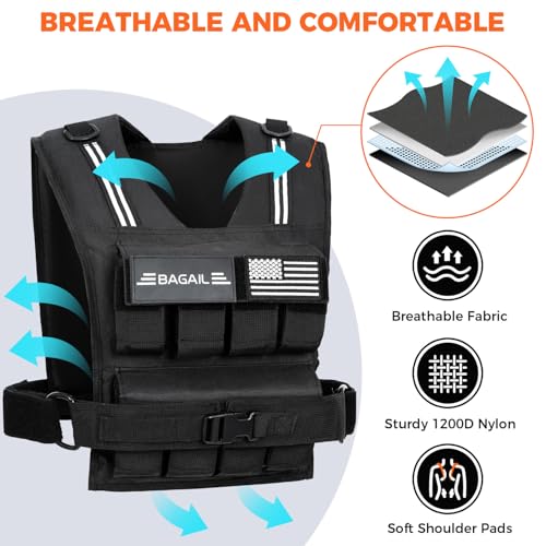 Weighted Vest Men Women 20 lb Adjustable Iron Weights for Fitness & Rucking