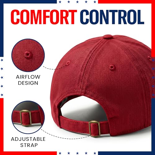 USA 250th Anniversary Hat - Red Embroidered Baseball Cap with Bald Eagle & Flag - 4th of July Gift
