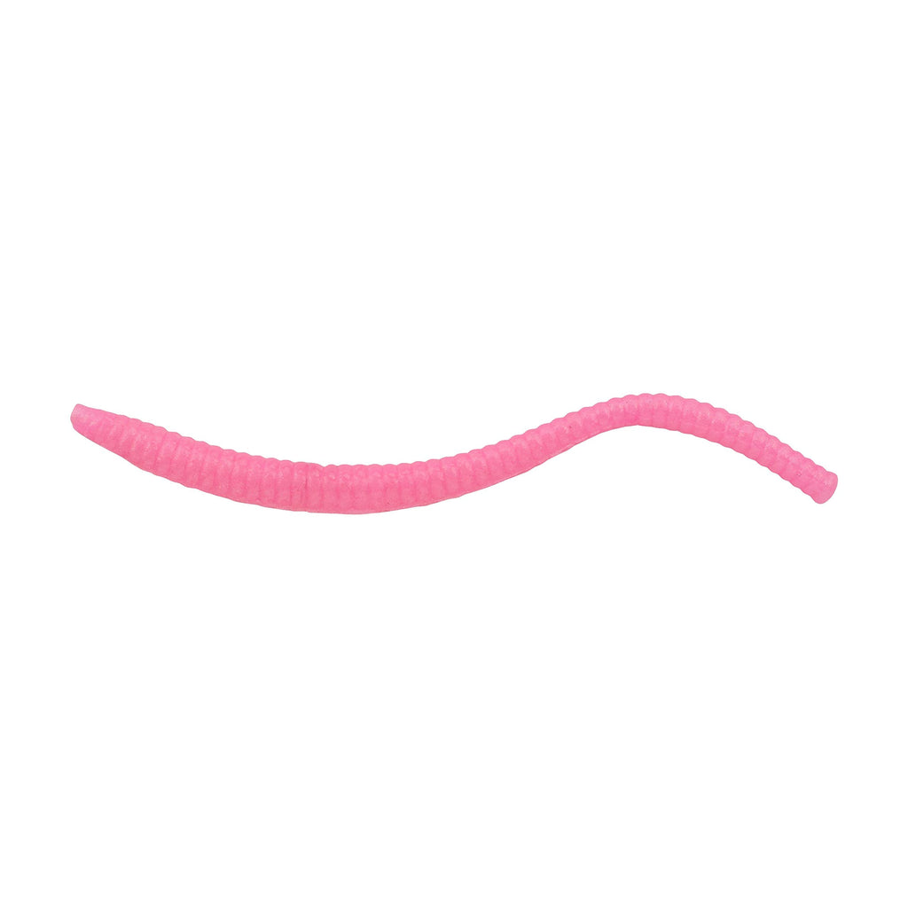 Berkley PowerBait Power Floating Trout Worm Fishing Bait, Bubblegum, 3in | 8cm, Irresistible Scent & Flavor, Realistic Worm Profile, Ideal for Trout and More