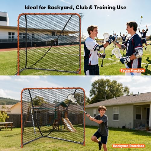 Black 5mm Lacrosse Goal Net Replacement 6'x6'x7' for Heavy-Duty Practice