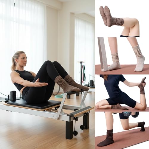 CoolMate Women's Slouch Crew Socks - 3 Pairs Brown Light Beige Variations