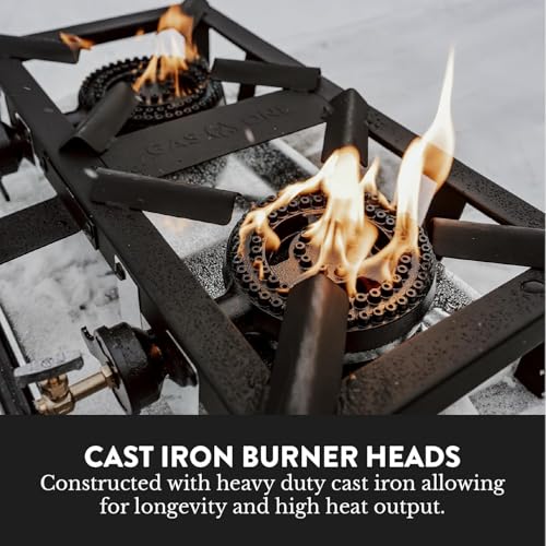 GasOne Black Double Propane Burner for Outdoor Cooking, Camping & Home Brewing