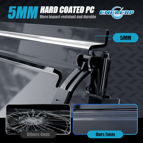 ENEKERP Clear Golf Cart Windshield for Club Car DS 2000+ Tapered Struts Fold-Down Impact-Resistant