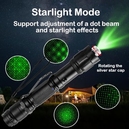 4-Pack Green Laser Pointers Rechargeable Type-C with Pocket Clips - Bright & Focused Beams, Dual Modes