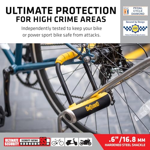Bike U-Lock with Hardened Steel Shackle and Mounting Bracket – 16.8mm Security Lock