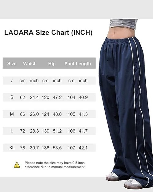 LAOARA Women Y2K Baggy Track Pants Elastic Waist Wide Leg Parachute Pants Jogger Sweatpants Wine Red