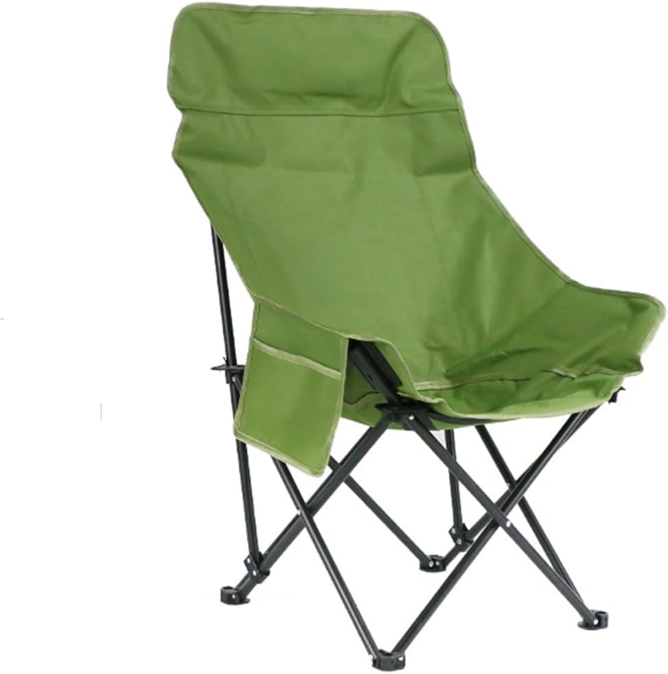 Skiennix Portable Lightweight Camping Chair - Foldable High Back Design with Carry Bag | Green