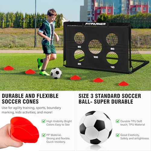Black 6x4FT Portable Soccer Goal Set for Kids & Youth - Foldable Sports Equipment