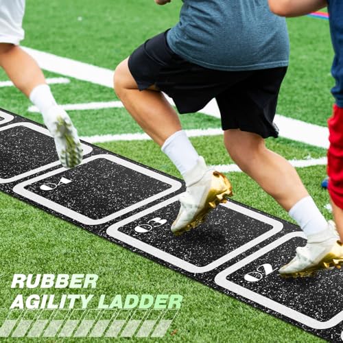 15ft Rubber Agility Ladder Non-Slip Speed Training Equipment for Soccer & Fitness