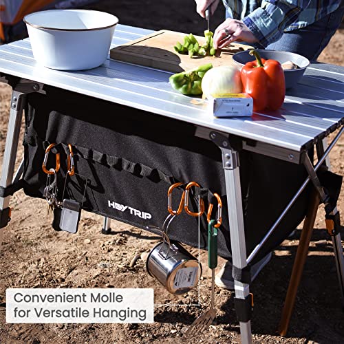 Adjustable Folding Camping Table with Storage - Lightweight Outdoor Picnic Table