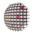 KBKJYYGS Wooden Golf Ball Display Case - Holds 78 Balls, Wall Mountable, Unique Ball-Shaped Design