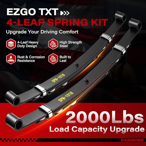 Golf Cart Rear 4-Leaf Spring Kit for EZGO TXT/Medalist 1994-2013 Heavy Duty Suspension