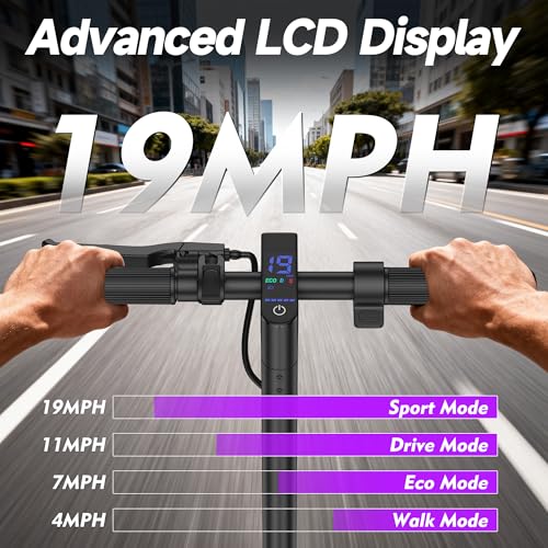 VOLPAM Purple Electric Scooter 350W/500W Motor, 15-28 Mile Range, 19 MPH