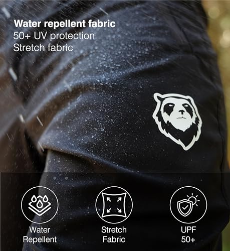 Men's Mountain Bike Pants - Tapered 4-Way Stretch for Trail Riding - Black 32 Regular