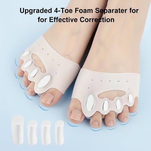 Habioer Upgraded Toe Separators & Toe Spacers for Women and Men - Podiatrist Recommended, Bunion Corrector, Foot Alignment and Pain Relief(2 Pair)