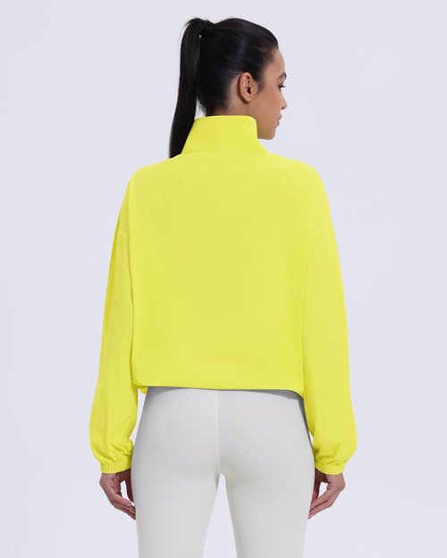 Locachy Women's Athletic Workout Jacket - Lightweight Cropped Full Zip with Stand Collar | Perfect for Running & Hiking