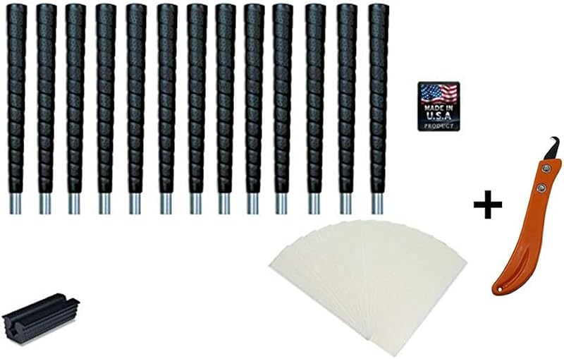 Golf Grip Kit with 13 Jumbo Pro Wrap Grips, Tape, Clamp & Hook Blade
