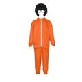 Kids Orange Tracksuit 2-Piece Costume Set with Wig & Glasses - My202214-kid+X-Large