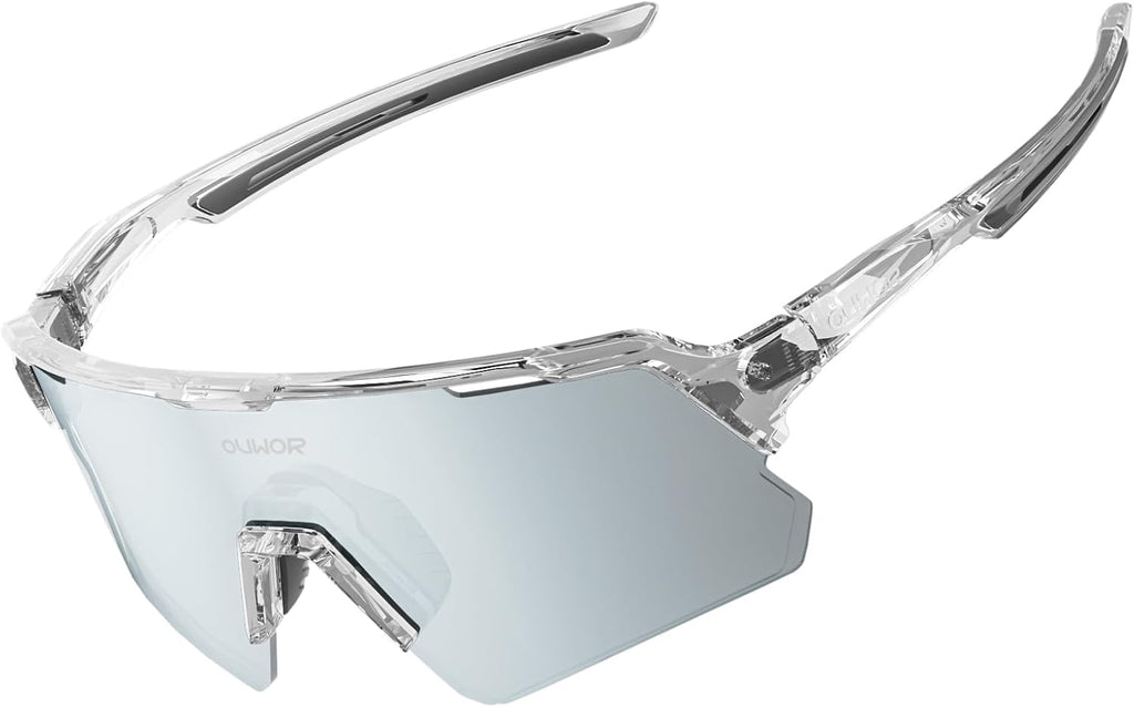 Polarized Cycling Glasses by [Brand Name] - Unisex Translucent & Gray Design for Ultimate Clarity