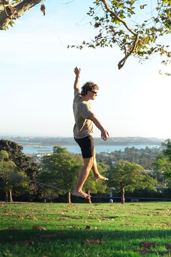Slackline Kit 82ft with Dual Ratchet System, Tree Protectors & Carry Bag
