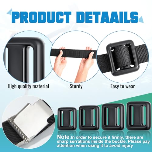Dive Weights Belt Set 4 Pcs Nylon Scuba Diving Weight Belt with Quick Release Buckle - Black / 1.1lb, 2.2lb, 3.3lb, 4.4lb