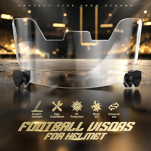Football Helmet Visor Clear - 1 Pack, Clip-On Fit, Game Day Ready
