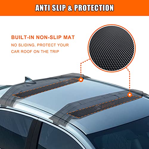 MeeFar Nylon 32.5 Inch Kayak Surfboard Roof Rack Pad Soft Car Roof Carrier