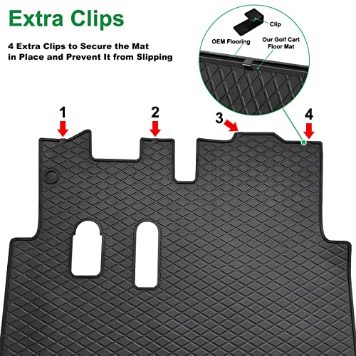 LEAPGOMAX Black Golf Cart Floor Mat for EZGO RXV & 2Five 2008-2022 Full Coverage