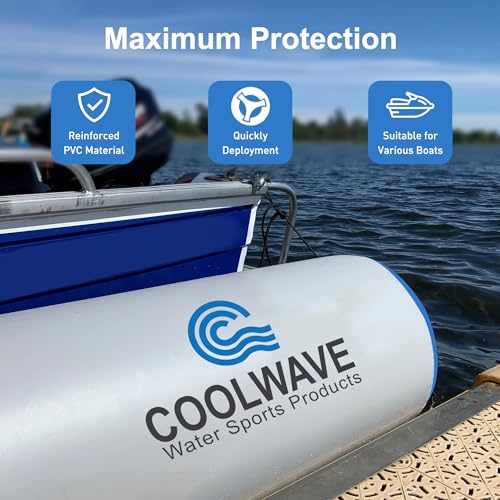 COOLWAVE 6'x14" Inflatable Boat Fender Dock Bumper for Docking & Protection