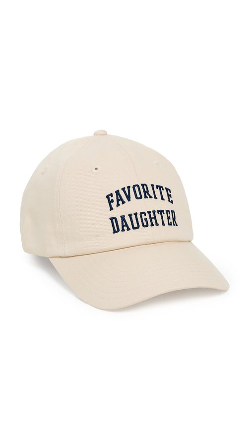Favorite Daughter Women's All Caps Logo Baseball Cap, Khaki/Navy, One Size