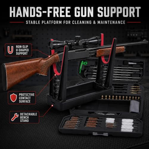 Kinghardcase 63-Piece Universal Gun Cleaning Kit with Brass & Steel Rods