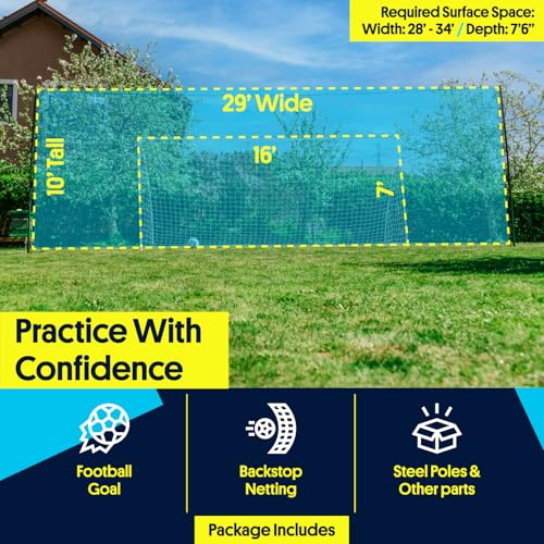 Open Goaaal Large Soccer Goal with Targets, Rebounder & Backstop