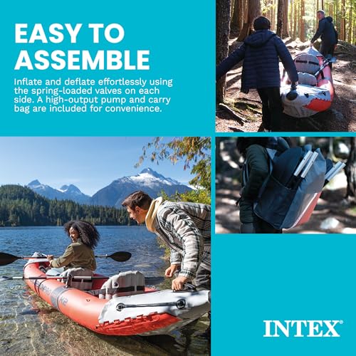Inflatable Kayak Set for 2 Persons with Paddles & Pump - Excursion Pro K2