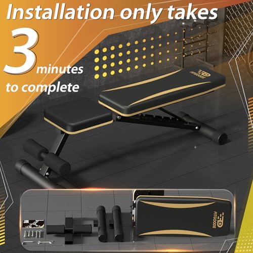Heavy-Duty Adjustable Foldable Weight Bench for Home Gym - 660 LBS Capacity