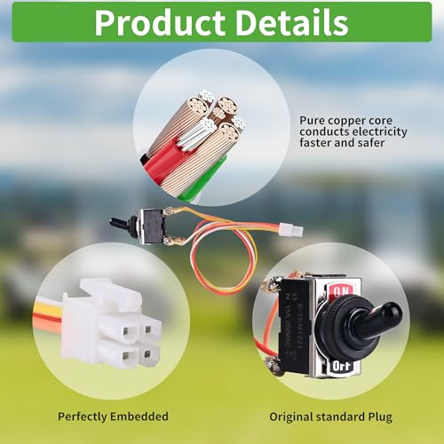 Golf Cart Run/Tow Switch with Connecting Wires for EZGO TXT DCS PDS 1994+ Replacement