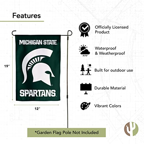 Michigan State University Spartans Garden Flag - Green Double-Sided Outdoor Decor