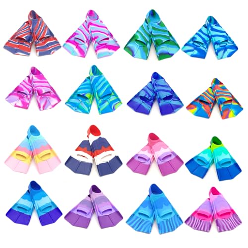 Kids Swim Training Fins Rainbow Silicone Adjustable Flippers - Xs (Us Kids 13.5-1)