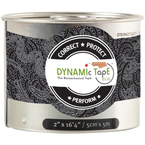 Dynamic Tape Eco Biomechanical Tape 4-Way Stretch 2 Inch Roll - Black/Grey, 1 Pack
