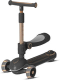 Skiennix 2-in-1 Toddler Scooter - Sit-to-Stand Training for Kids Ages 2-5 | Adjustable Handlebars & Light-Up Wheels
