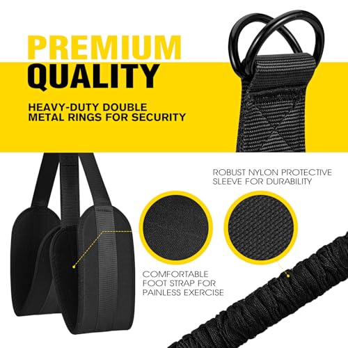 Black Pull Up Assistance Bands Set - Adjustable Resistance Workout Equipment for Home Gym