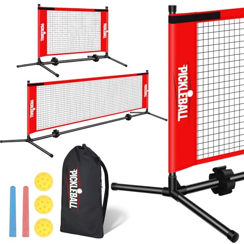 PUULIVEE Portable Pickleball Net Set with 5ft & 10ft Sizes, Durable Outdoor Design