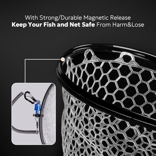 SF Carbon Fiber Fly Fishing Landing Net - Medium, Soft Rubber Mesh Catch & Release