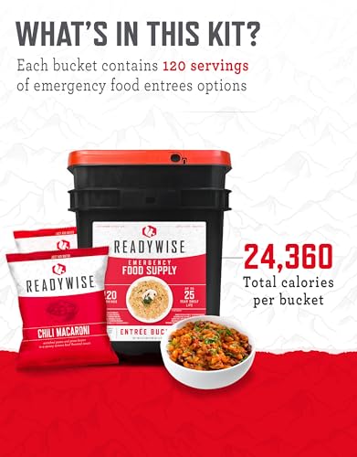 Emergency Pack Bucket - 120 Servings ReadyWise Survival Food Supply